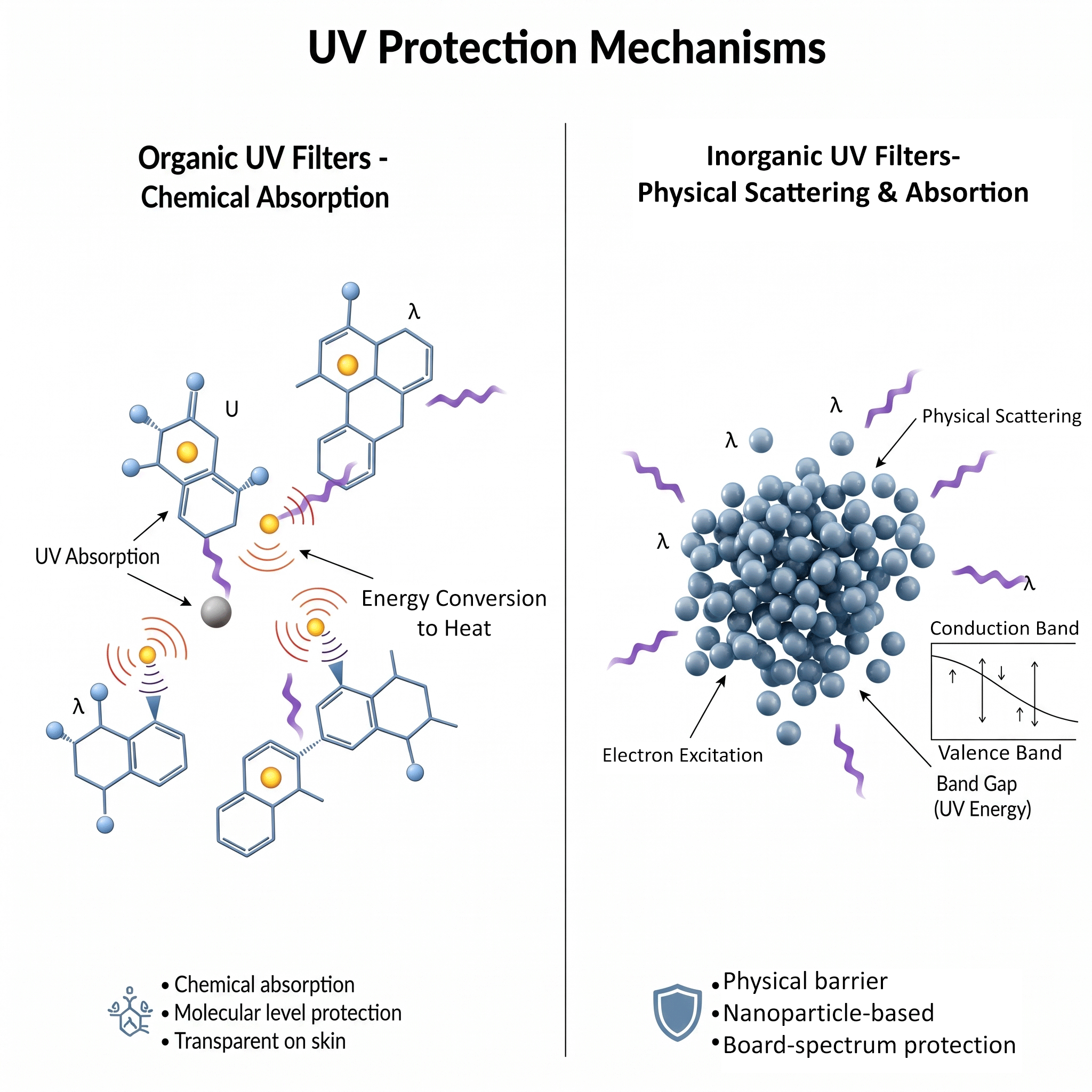 Figure 6: <p>Organic UV filters &amp; inorganic UV filters.</p>