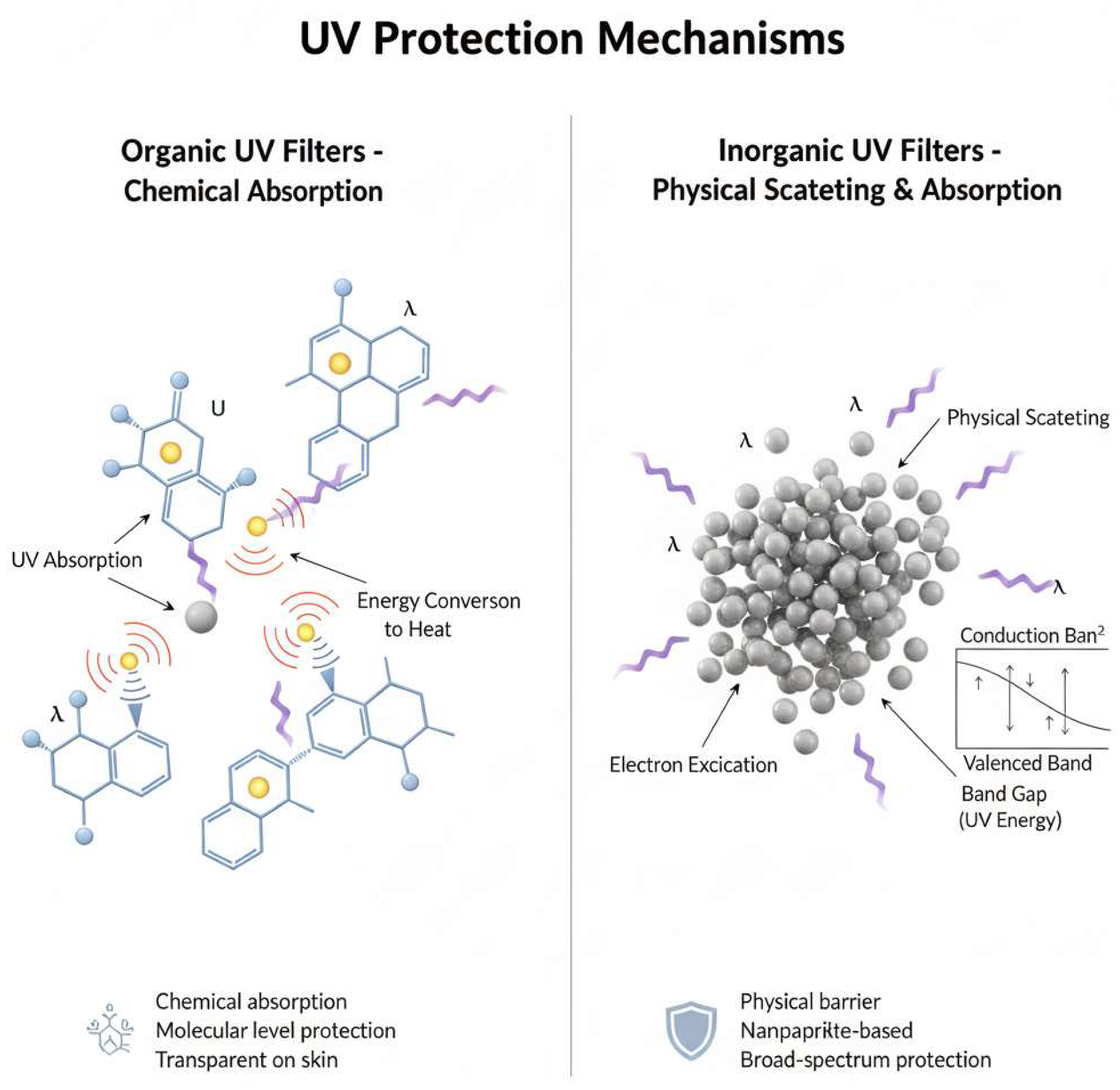 Figure 6: <p>Organic UV filters &amp; inorganic UV filters.</p>